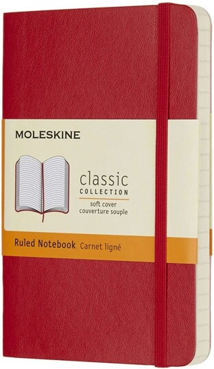 Moleskine Notatbok Linjert Rød Myk Pkt
