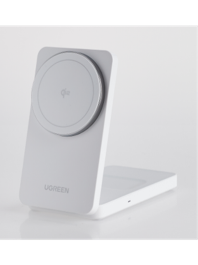 UGREEN Magsafe 15W 2-i-1 Trådløs Lader Hvit