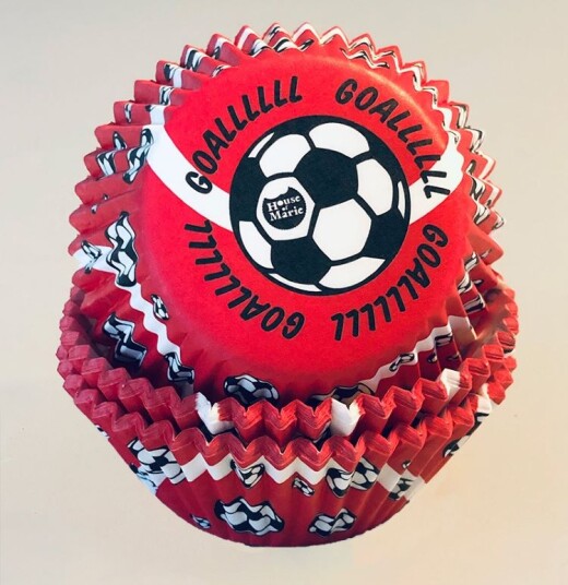 Muffinsformer Standard Fotball Rød Pk/50 
