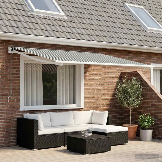 vidaXL Reserveduk til markise Antrasitt og Hvit 400 × 350 cm Polyester