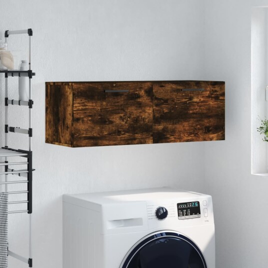  Veggskap 2 stk røkt eik 100x36,5x35 cm konstruert tre 8720845950026