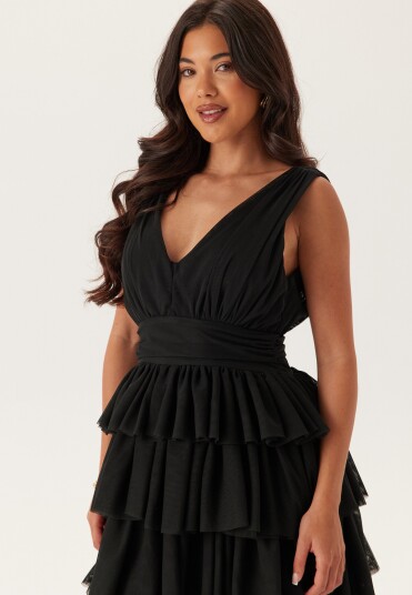 Bubbleroom Occasion Tulle Frill Gown Black 42