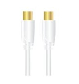 Sinox Plus+ TV Antenna Cable - Antennekabel - IEC-kobling hunn til IEC-kobling hann - 1 m - skjermet - hvit