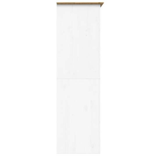 vidaXL Garderobe BODO hvit og brun 101x52x176,5 cm heltre furu