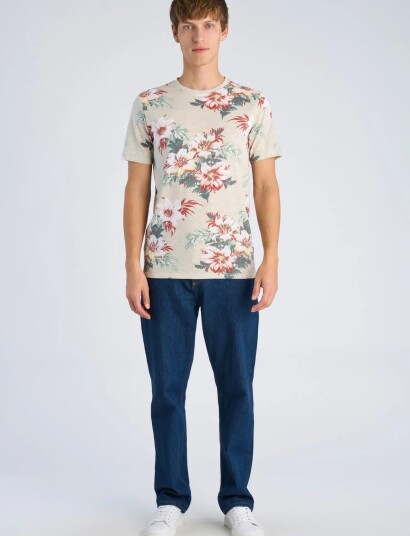 Lindbergh Slub Aop Tee S/S Multi/patterned L