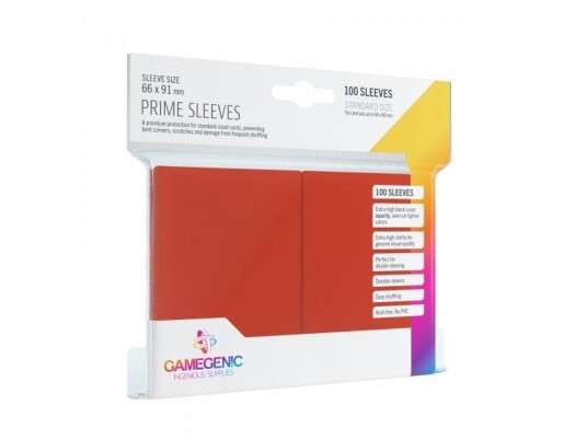 Gamegenic Prime Korthylser i Rød - Standard Størrelse, Syrefri og PVC-fri