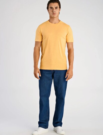 Lindbergh Organic Slub Yarn O Neck Tee S/S Orange M Lindbergh Organic Slub Yarn O Neck Tee S/S Orange M