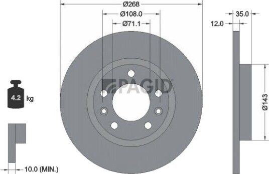 PAGID 55680NC Bremseskive PAGID 55680NC Bremseskive