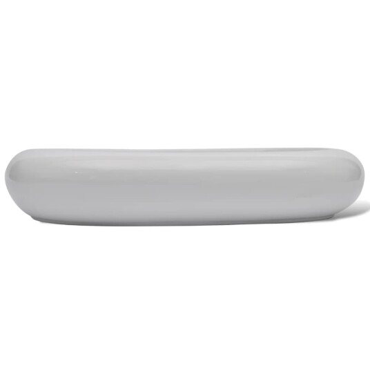 vidaXL Luksus Keramisk Vask Oval Hvit 63 x 42 cm vidaXL Luksus Keramisk Vask Oval Hvit 63 x 42 cm