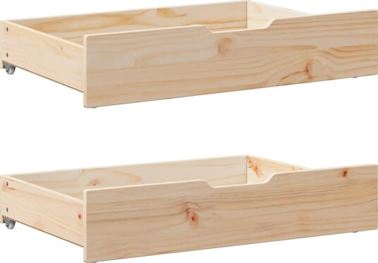  Sengeskuffer med hjul 2 stk 80x55x16 cm heltre furu 850929