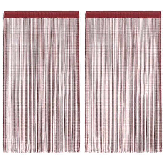 Vidaxl Trådgardiner 2 Stk 100x250 Cm Burgunder