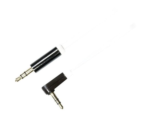 Deltaco 1m Vinklet Lydkabel 3.5mm - Hvit