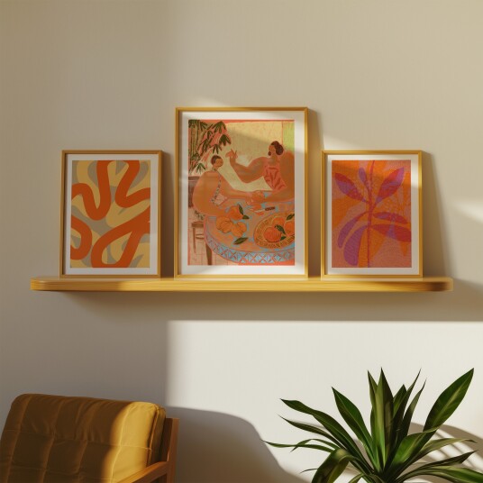 Boho abstrakt galleriveggkunst Plakat / 30x30