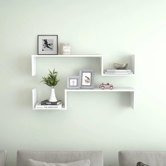 vidaXL Vegghyller 2 stk hvit 100x15x20 cm sponplate vidaXL Vegghyller 2 stk hvit 100x15x20 cm sponplate