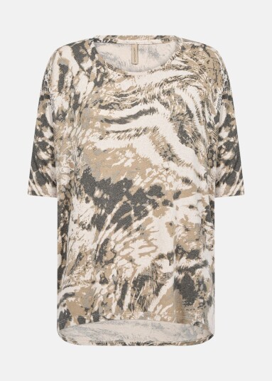 Soya Concept Sc Biara Aop 140 Cream Melange Combi Xl T Shirts