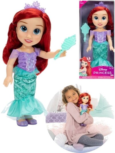Disney Princess Ariel Stor Dukke 38cm Med Børste Og Tiara