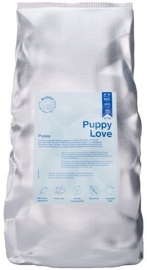 Buddy Petfoods Puppy Love 17 kg Kornfritt Tørrfôr for Valper med Laks og Kalkun Buddy Petfoods Puppy Love 17 kg Kornfritt Tørrfôr for Valper med Laks og Kalkun