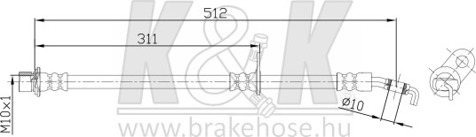 K&K FT1433 Bremseslange