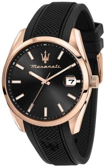 Maserati Herreklokke R8851151002 Attrazione Sort/Gummi Ø43 mm Maserati Herreklokke R8851151002 Attrazione Sort/Gummi Ø43 mm