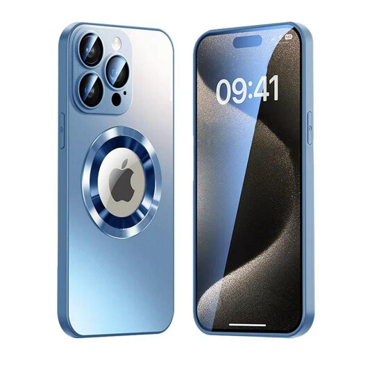 SiGN Magnetdeksel med kamerabeskyttelse og vindu for logo til iPhone 17 Pro Blå