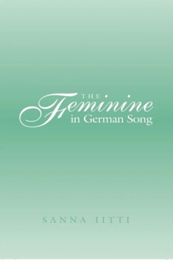 The Feminine In German Song Av Sanna Iitti The Feminine In German Song Av Sanna Iitti