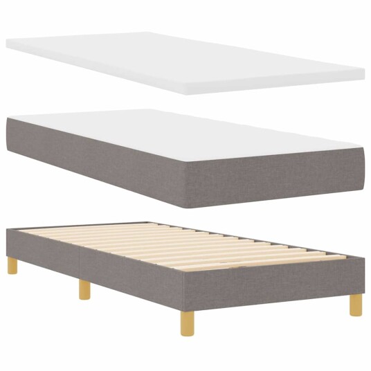 Box Spring Seng med Madrass Taupe 80x200 cm Stoff