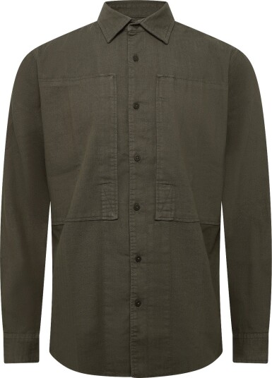 G Star Panelled Pkt Regular Shirt L\S DARK KHAKI GD XL