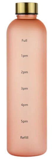 Minimalistisk motiverende vannflaske med tidsmarkør 1000ml beige Minimalistisk motiverende vannflaske med tidsmarkør 1000ml beige