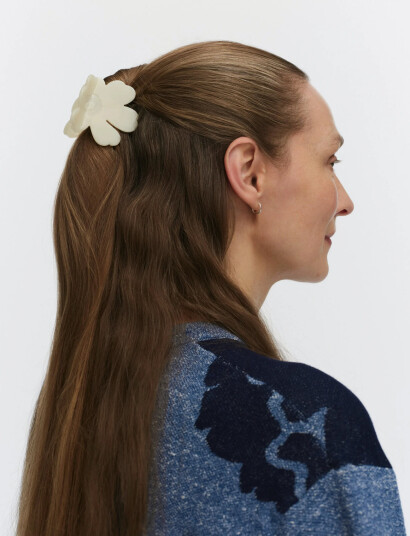 Marimekko Unikko Hair Clip Small - White - ONE SIZE