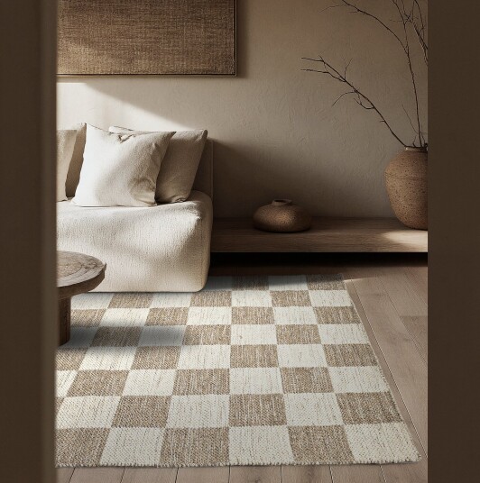 Ullteppe Dundee beige/hvit Størrelse: 200 x 290 cm