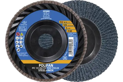 Pferd Polifan Lamellskiver Av Zirkonia Aluminiumoksid Z Psf Trim Steelox 12,5 Cm 10 Stk