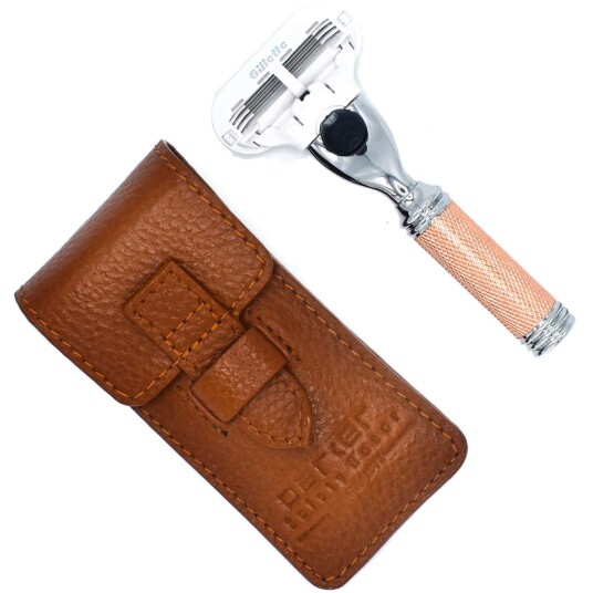 Parker Shaving TRVL-Ladies Venus Compatiable Rose Gold Textured Razor Parker Shaving TRVL-Ladies Venus Compatiable Rose Gold Textured Razor