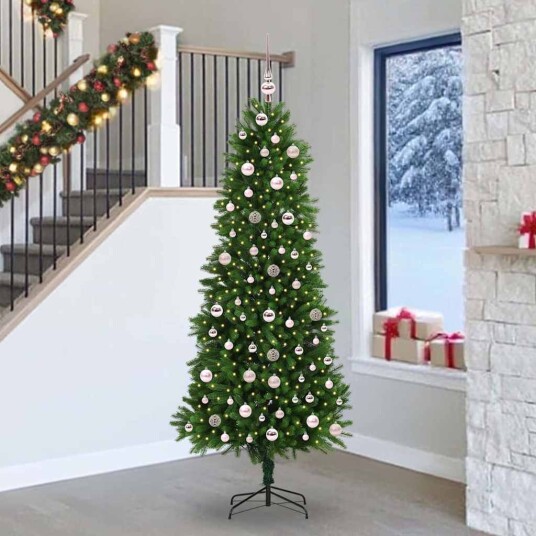  Juletre med 300 LED med stativ grønn 240 cm PE