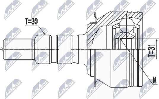 Nty Drivknute drivaksel NTY NPZ DW 032