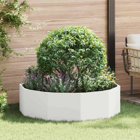 vidaXL Plantekassed Hvit 120 x 120 x 35 cm Stål vidaXL Plantekassed Hvit 120 x 120 x 35 cm Stål
