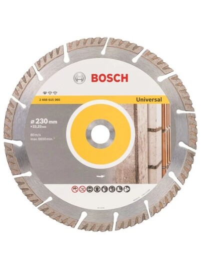 Bosch 230 mm Diamantkappeskive for Betong og Murstein - Standard for Universal