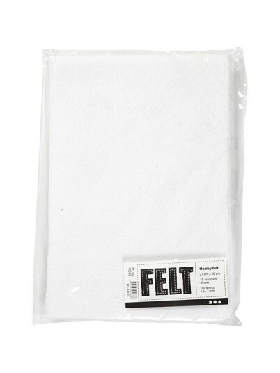 Creativ Company Hobby Felt White A4 10 Sheets