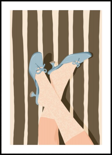 Whimsical Blue Heels Plakat / 30x40