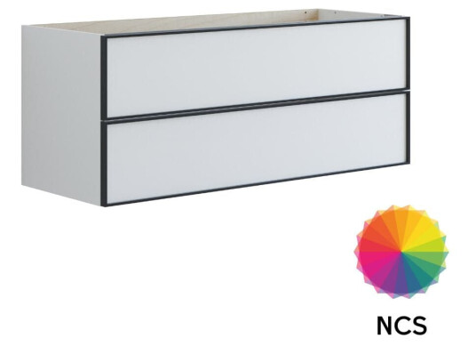 Dansani Inzo Urban Alu ramme Svart Underskap 2 Skuff B60 120xh48xd44cm NCS Farge / 120cm