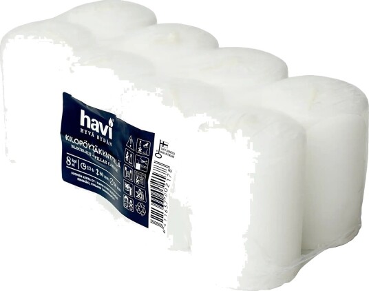 Havi Havi Pilar Candle White 8 Pack   White   H:28CM