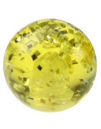 Utgått Glitrende Gul Akrylkule 5 mm kule til 16 mm stang