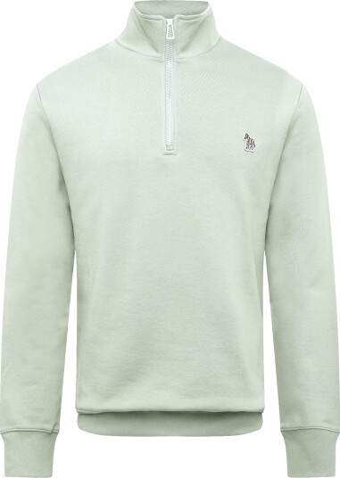 PS Paul Smith Mens Reg Fit Half Zip Top Zebra   Green   S