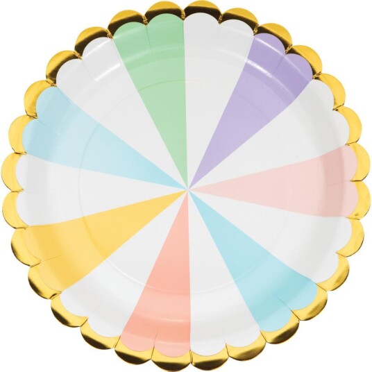 Papptallerken Pastellfarger 23cm 8 Stk Papptallerken Pastellfarger 23cm 8 Stk