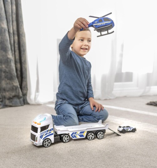 Teamsterz Playset Police Helikoptertransport Med Lys Og Lyd Medium