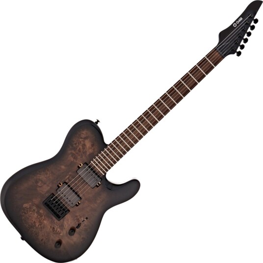 G4M 734 Pro Elektrisk Gitar Black Burl Burst