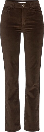 Newhouse Nora Long Velvet Trousers CHOCOLATE 34