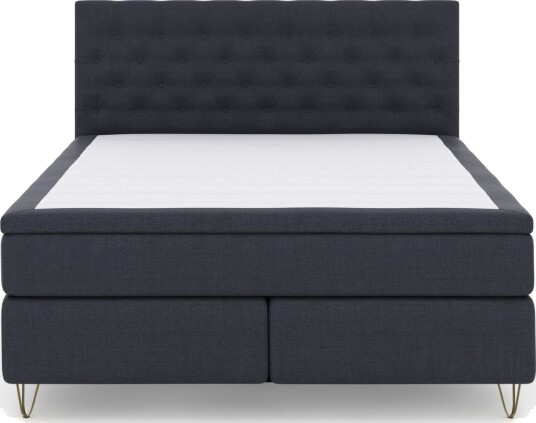 Select No 6 Komplett Sengepakke 180x200 Medium Memory/Pocket Blå/V formede Metallben