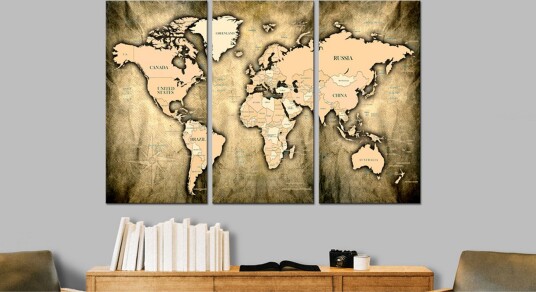 Tavle World Map: The Sands Of Time 120X80 Artgeist sp. z o. o.