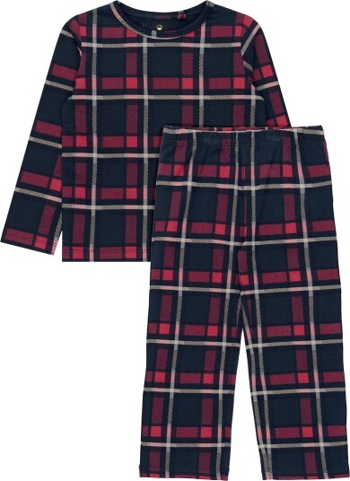The New Pysjamas   2 Deler   TnstHoliday   Navy Blazer Sjekk   The New   1½ år (86)   2 delt nattøy Bordeaux Marineblå