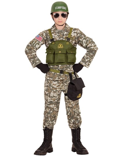 Widmann US Navy Seals Kostyme til Barn med Hjelm Strl 11 13 ÅR Widmann US Navy Seals Kostyme til Barn med Hjelm Strl 11 13 ÅR